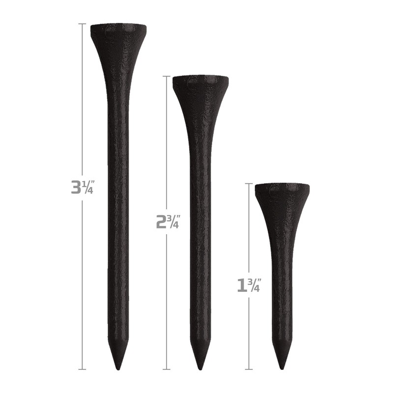 IZZO Golf Wood Golf Tees, 1.75 Inch, Black (Pack of
