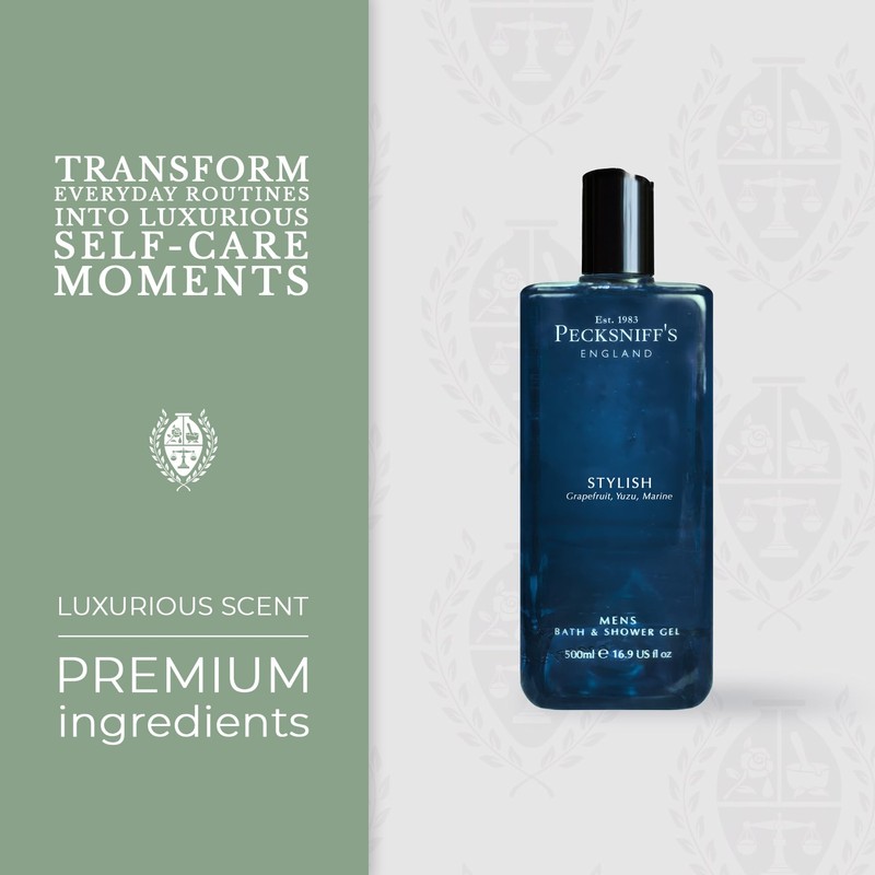 Pecksniff's Men's Luxurious Moisturizing Bath & Shower Gel (Stylish)