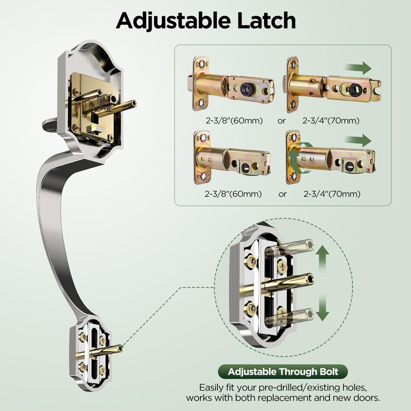 MAXECURITY Silver Front Door Handle and Deadbolt Set, Classic Lock