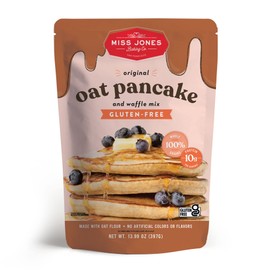 Miss Jones Baking Original Oat Pancake and Waffle Mix - Made with Oat Flour, Gluten Free, 10g of Protein, 100% Whole Grains (Pack of 1)