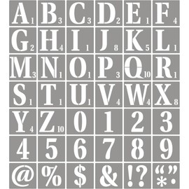 REOLAN 3 Inch Letter Stencils for Painting - 42 Pack Scrabble Alphabet Letters Numbers Templates with Signs for Painting, Reusable Scrabble Tiles Stencils for Chalkboard Wood Crafts & Wall Decor