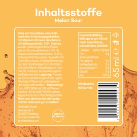 JUIZY WOW JUIZY WOW Sirup Zuckerfrei | 3 x 65ml Melon Sour Geschmack - Bis 36L Natürlicher Getränkesirup | Zero Kalorien | Vegan 3er Bundle | Getränkekonzentrat Fertiggetränk | More Juice - Less Calories