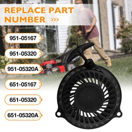 HQPASFY 951-05167 Recoil Starter Assembly Compatible with MTD for Powermore 132cc 140cc OHV Engine 1T65NU 1T65NUA 1T65NUB 1T65RU 1T65RUA 1T65RUB 1T65RUC Replaces# 651-05167