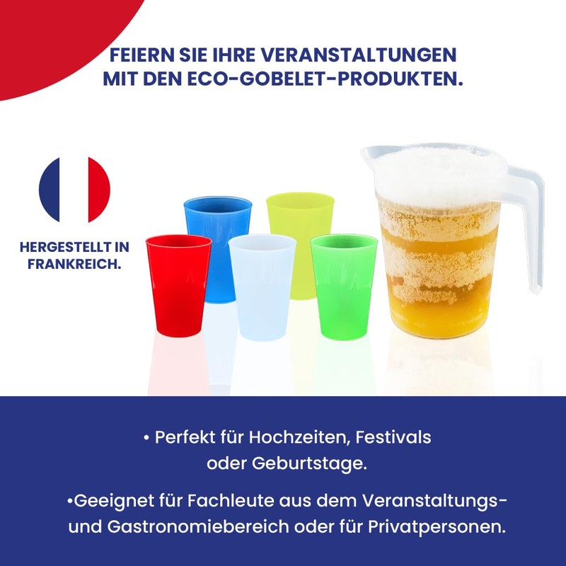 Eco-gobelets Drinking Cups 25 cl Red Translucent Pack of 100