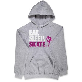 ChalkTalkSPORTS Figure Skating Standard Sweatshirt | Eat Sleep Skate | Gray | Adult Small