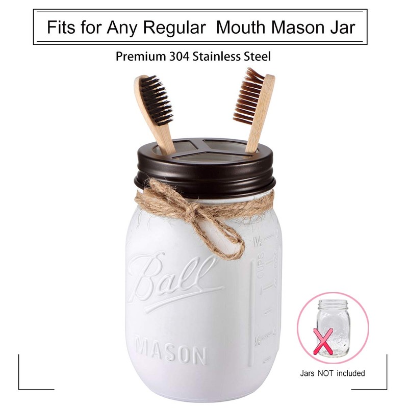Komashr Mason Jar Bathroom Accessories Lids Set(4pcs) - Jar Not