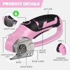 Cordless Electric Scissors - 4V Rechargeable Rotary Cutter with Safety