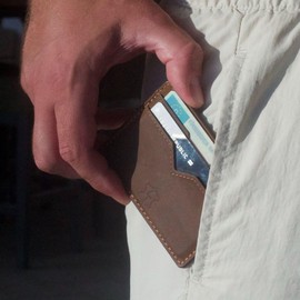 Men's Leather Card Holder, Genuine Leather Slim Wallet, Card Wallet, Credit Card Holder, Men's Slim Wallet, brown, S, Minimalist