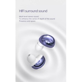 Acuvar in-Ear Wireless Bluetooth 5.2 Headphones, Earbuds IPX6 Waterproof with Microphone Rechargeable USB C Case for Smartphones Android iOS (Purple)