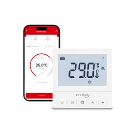 ECOBAY WiFi Thermostat for Water Underfloor Heating: Compatible with Boilers, Thermal Actuators and 3-Wire Valves, App and Voice Control, 240V 3A, Foot Protection Mode