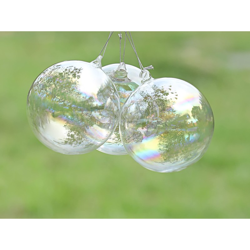 Succulent Style (4 x 10cm) Soap bubble glass iridescent baubles