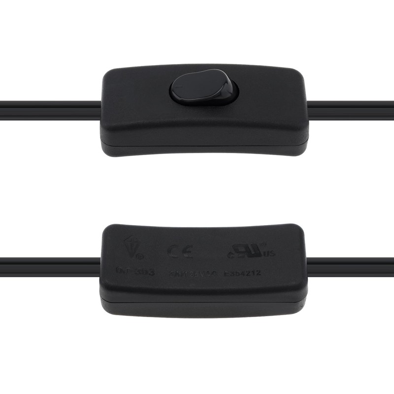 RTNLIT 12FT Lamp Cord with On/Off Button Switch and Polarized
