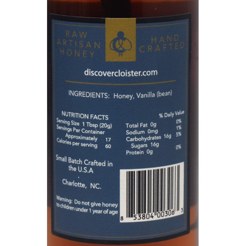 CLOISTER HONEY Infused Vanilla, 12 OZ