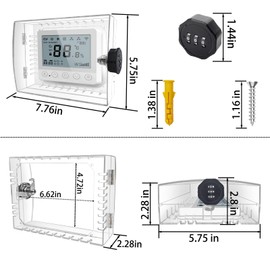 PILISPARK 2PC Thermostat Lock Box,Thermostat Cover with Lock,PC Wall Thermostat Lockbox,Fits Thermostats 4.8" H x 6" W or Smaller,Mainly for Home Thermostat