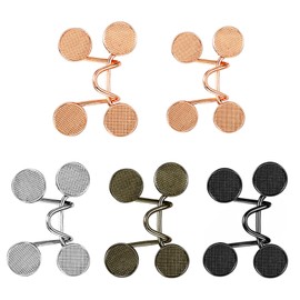 50PCS Pants Clips for Waist, No-Sew Metal Pant Waist Tightener Loose Jean Waistband Tightener, Adjustable & Reusable Waist Buckle Button Pins for Pants Jeans Skirts(10 Set 2 Style)