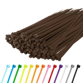 Armpow Pack of 500 300 mm x 4.8 mm Nylon Cable Ties UV Resistant Self-Locking Plastic Cable Ties UV Resistant with 50 lbs Tensile Strength for Indoor and Outdoor Use (Brown)