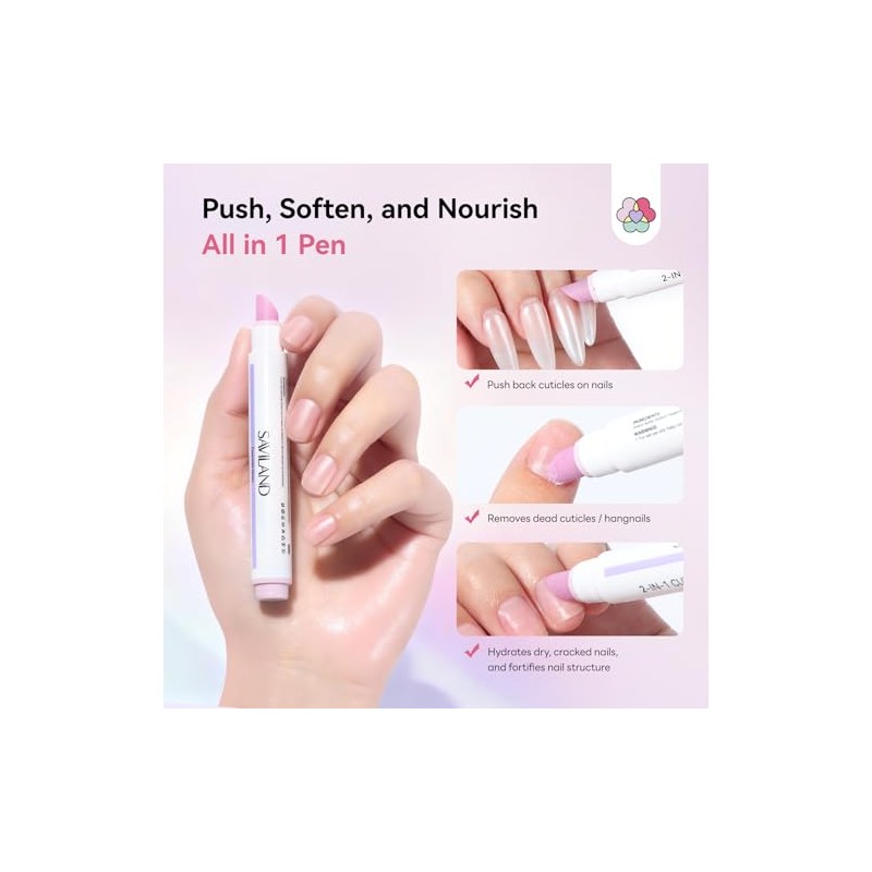 Saviland 3-in-1 Cuticle Remover and Nail Care Pen
