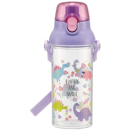 Skater PSB5TR Children's Water Bottle, Clear Bottle, 16.2 fl oz (480 ml), Happy & Smile, Girls, Made in Japan