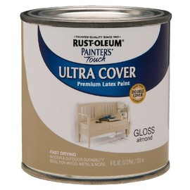 Rust-Oleum 1994730 Painter's Touch Ultra-Cover Multi-Purpose Enamel Paint, 1/2 Pt Can, Half Pint, Gloss Almond