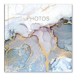 CARESTARZ Photo Album - Grey Marble Design Photo Albums 6x4-6x4 Photo Album Memo Slip in Holds 200 Photos for Valentine Family Wedding Christmas Birthday