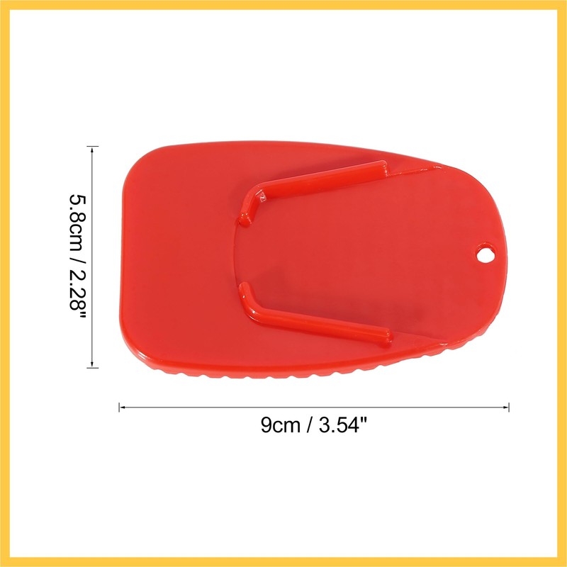 BULLSPANN オートバイキックスタンドパッド サポートプレートパッド サイドスタンド延長パッド 4.5 x 4.3 cm 2個入り レッド