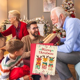 Raddimelo Christmas Cards with Envelopes, Funny Stocking Stuffers for Adults, Vintage Christmas Cards, Wife Christmas Gift Ideas, Holiday Gifts for Son Daughter Dad Mom Friends, White Elephant Gifts