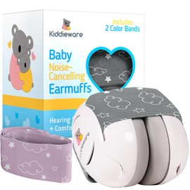 Kiddieware Gray Baby Noise Cancelling Headphones 0-24 Months - Soundproof Baby Ear Muffs for Ear Protection Helps Sleep