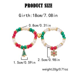 TOFBS Women's Christmas Festive Set of 2 Christmas Bangles Couples Magnetic Bracelets Couples Jewellery Gift Christmas for Festive Occasion, Resin + alloy, Resin + alloy