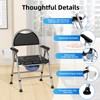 Folding Bedside Commode Chair for Elderly with Adjustable Height, Toilet