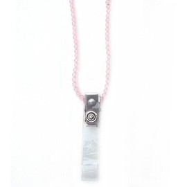 Rose quartz id badge necklace lanyard w clip BDG380001