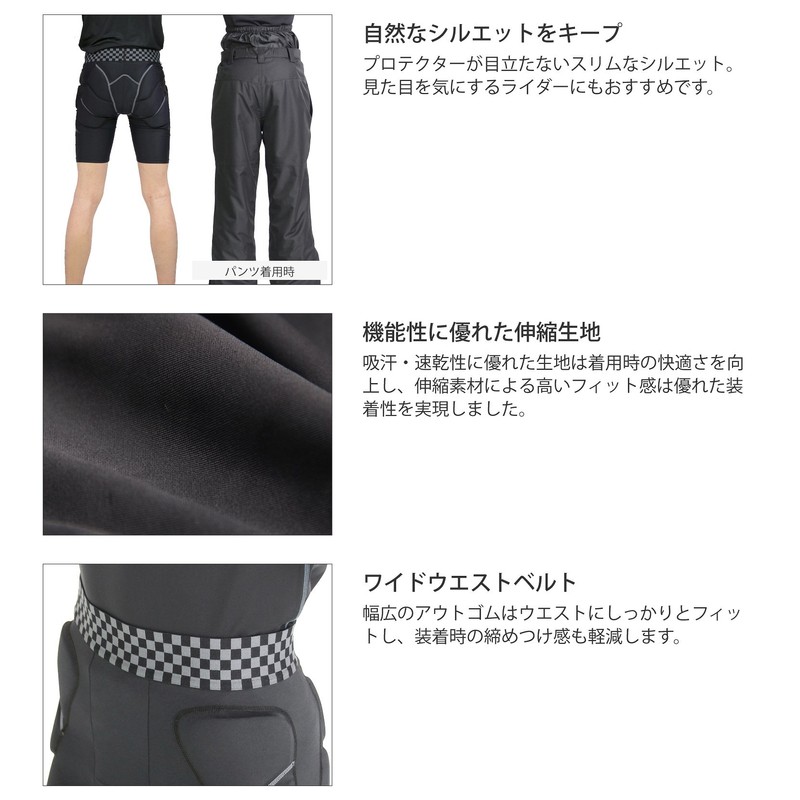 VAXPOT VA-3007 BLK WM Hip Protector Short Type Closed Cell