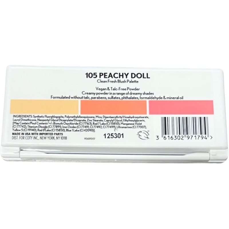 COVERGIRL Blush Palette Clean Fresh Vegan #105 Peachy Doll/Net Wt.