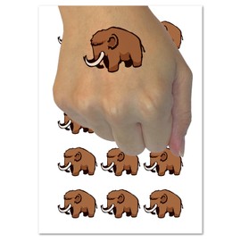 Fuzzy Fluffy Wooly Mammoth Temporary Tattoo Water Resistant Fake Body Art Set Collection - 54 1" Tattoos (1 Sheet)