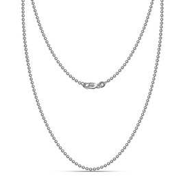 LeCalla 925 Sterling Silver Italian Rhodium-Plated Ball Chain Necklace for Women 18 Inches