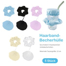 Hair Band Drink Cover Pack of 5 Protection Wristbands Drinks Cup Lid Drop Protection Bracelet Cap Cover Anti Spike Cup Cover Drinking Covers for Bar Party