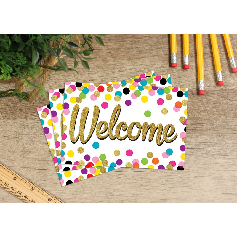 Teacher Created Resources Confetti Welcome Postcards (8894)