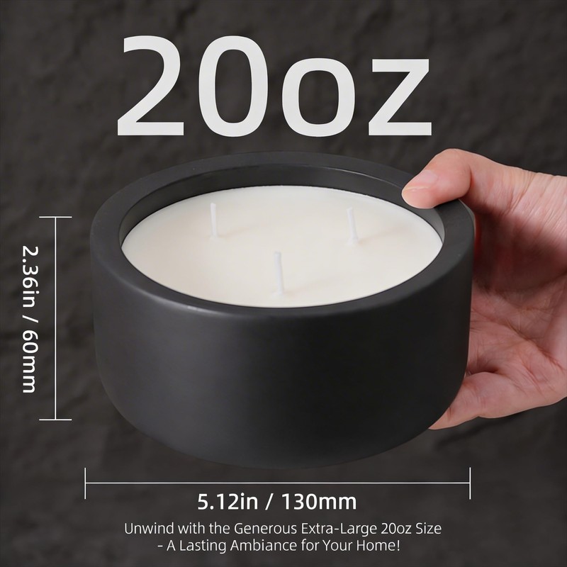 Viyffo 20oz Large Scented Candle – Eucalyptus & Rosemary, 3