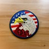 Unbranded Round Patriotic Eagle American Flag 136 Embroidered Iron-On Patch