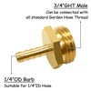 Uenede 2PCS Brass 1/4" Barb x 3/4"GHT Male Garden Hose