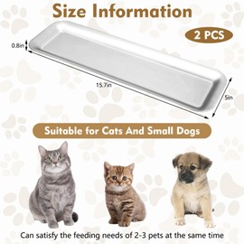 Fhiny 2PCS Stainless Steel Cat Bowls, Non-Slip Extra Wide Metal Kitten Dish