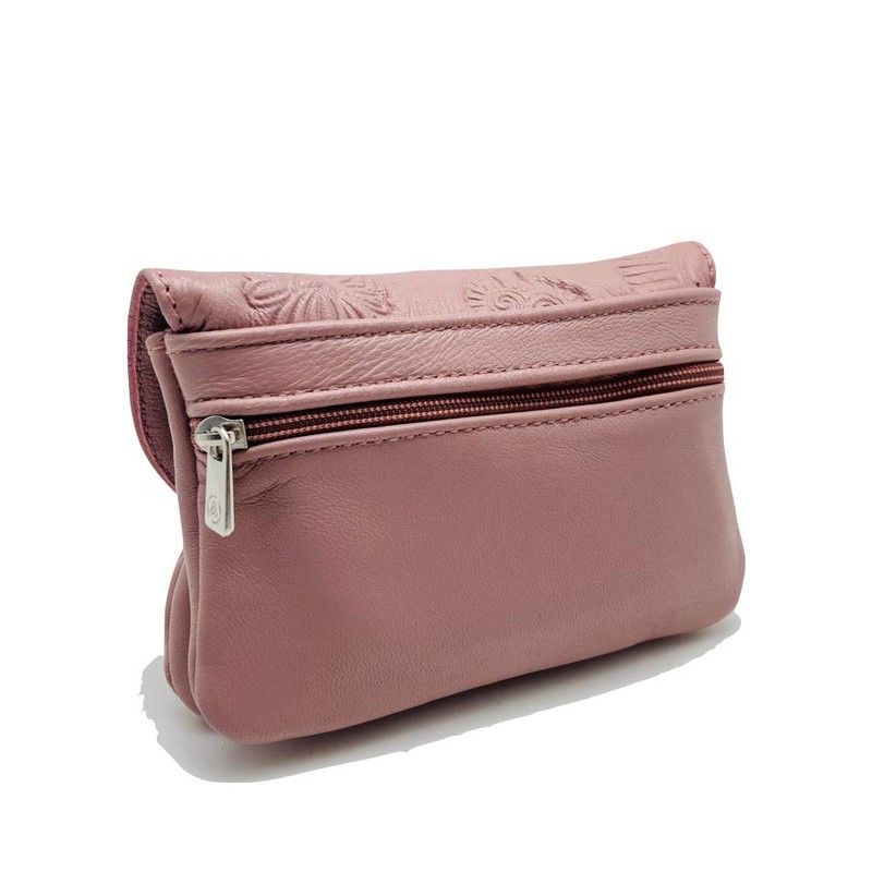 LUGUPELL Women's & Girls' Pink Leather Minimal Zipper Clutch Wallet