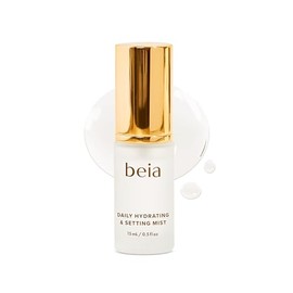 Beia Setting Spray with Hyaluronic Acid for Sensitive Skin - Hydrating Face Mist for Early Morning & Post Shower Glow - Moisturizing Finishing Spray for Makeup - Non Comedogenic Travel Size 0.5 Fl Oz