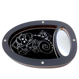 C4Labs - 8"x5" Padded Vegan Leather Oval Dice Tray - Sleeping Dragon (Black)
