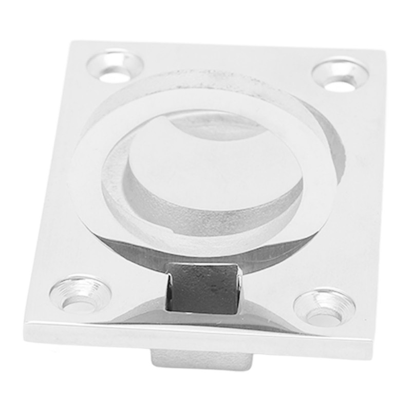 4 Pcs 63x44mm Square Flush Pull Ring Handles 316 Stainless