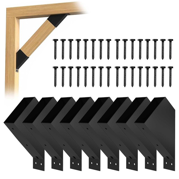 45-Degree Pergola Bracket, 8 Pack Heavy Duty Connector Brace Bracket