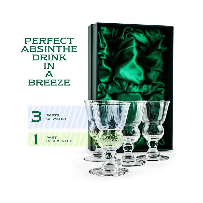 Vintage Crystal Absinthe, Sambuca, Raki, Pastis, Ouzo Glasses | Set