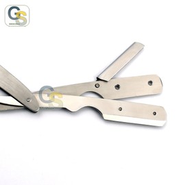 G.S STAINLESS STEEL PROFESSIONAL BARBER STRAIGHT EDGE RAZOR WITH 100 COUNT SINGLE EDGE RAZOR BLADES