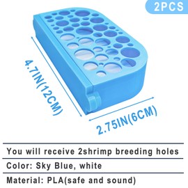 Nadkvkl 2PCS Glow in The Dark Shrimp Hides Hideout,Shrimp Breeding Protecto,Aquarium Cave,Shrimp Tank Accessories,4.7 * 2.56in (White and Blue)