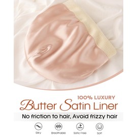 FURTALK Satin Lined Beanie for Women Men Knit Beanie Hat Acrylic Winter Hats Warm Slouchy Skull Cap Beige