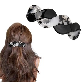 Large Hair Barrettes for Thick Hair Ponytail Holders White Black Hair Clip for Girls Nonslip Hair Accessories for Women Girls Spring Hair Barrettes for Girls French Snap Hair Clips for Women
